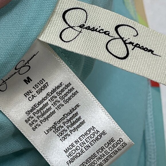 Jessica Simpson Swimsuit Womens M Colorful Retro Abstract One Piece Beach Boho - Picture 5 of 5